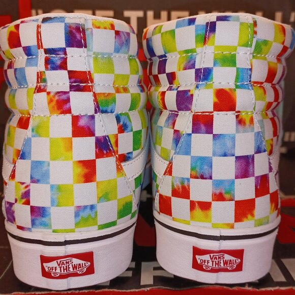 Vans Comfycush Sk8-Hi Tie Dye Checker White Size US 12 Men New VN0A3WMCWWX - Picture 7 of 12